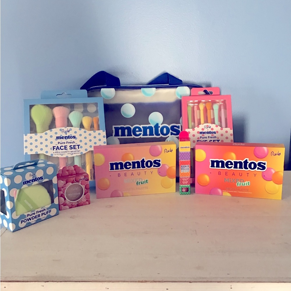 Rude Cosmetics Mentos LE set 8 products:eye and face brush sets, eyeshadow lips